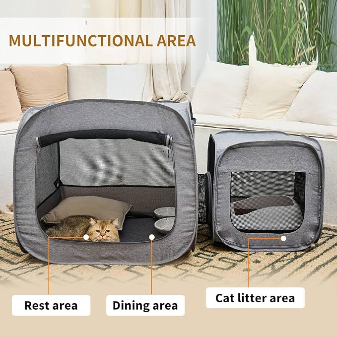 Portable Large Cat Playpen for Outdoor & Indoor Cats Cage, Large Foldable Cat Tent, Fit Puppy, Dogs, Pets