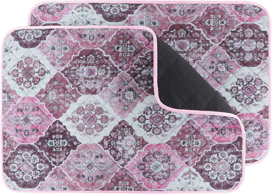 IEUUMLER Washable Pee Pads for Dogs, 2 Pack Reusable Pee Pads for Dogs Non-Slip Grip, Super Absorbent Waterproof Puppy Pads for Potty Training, Playpen, Crate, Whelping Box EU011 Pink, 36x48