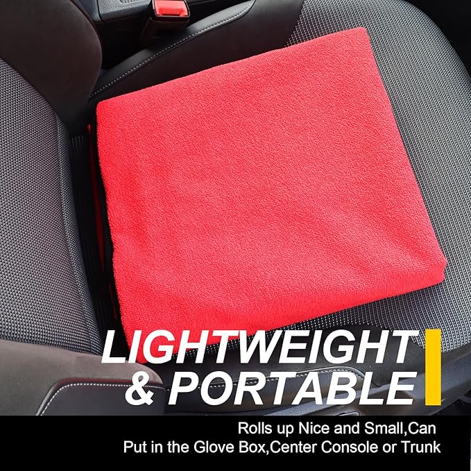 Back Seat Cover for Car Trucks Van SUV,Waterproof Rear Bench Towel Seat Covers for Dogs and Kids,Automotive Backseat Protector (Red)