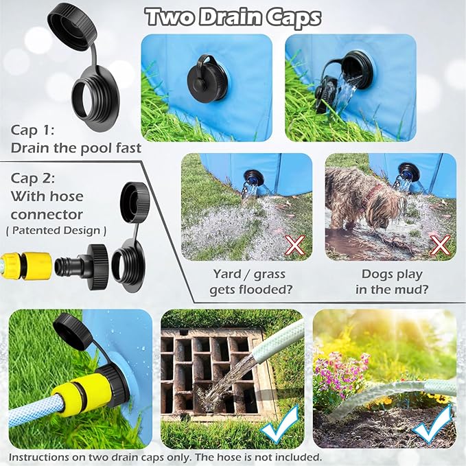 Jasonwell Foldable Dog Pool Collapsible Hard Plastic Swimming Pool Portable Kiddie/Pet Pool Doggie Wading Pool Bath Tub for Puppy Small Medium Large Dogs Cats and Kids 71"