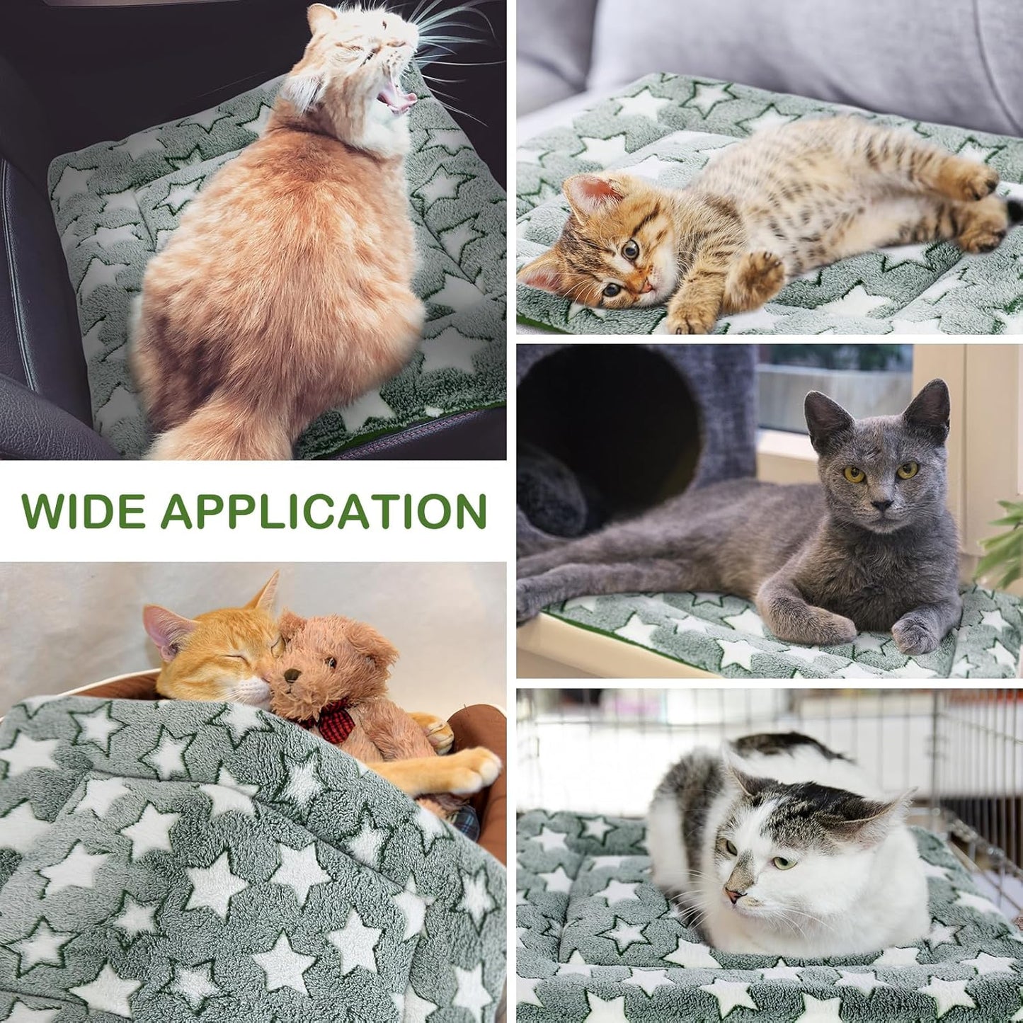 4 Pcs Washable Dog Crate Mat Kennel Pad Replaceable Reversible Pet Bed Pad for Crate Pet, Sleeping Mat for Small, Medium, Large Dog Machine Washable(18 x 24 x 1.6 Inch,Green)