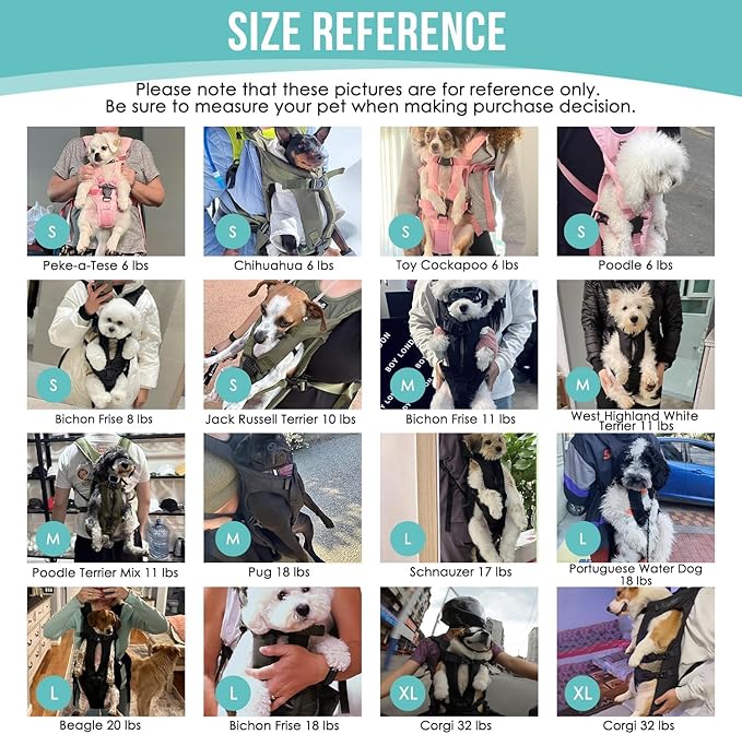 Lukovee Dog Backpack Carrier, Legs Out Easy-fit Dog Front Carrier for Small Medium Dogs, Adjustable Hands Free Dog Chest Carrier for Hiking Cycling (Pink,Medium)