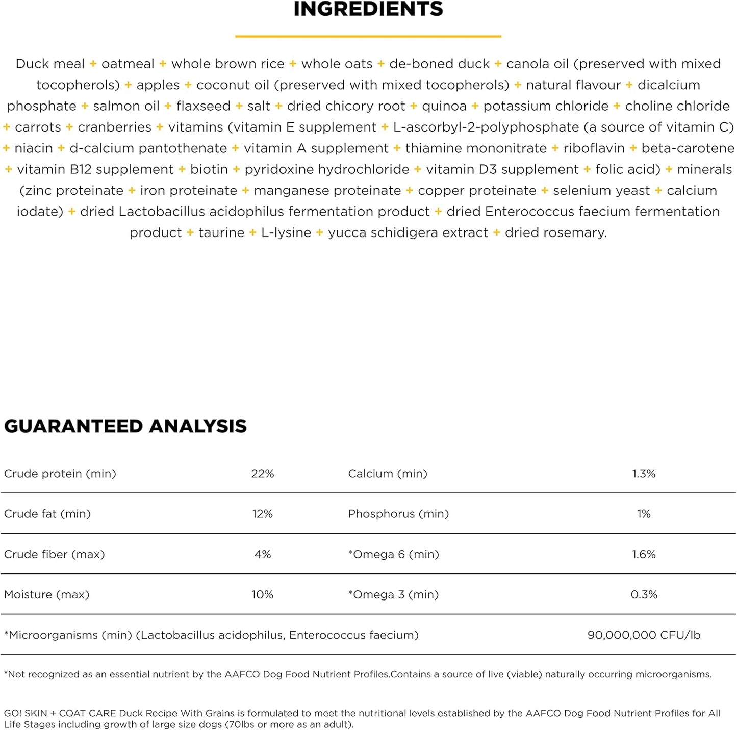 Go! Solutions Skin + Coat Care, Dry Dog Food, Duck Recipe with Grains, 22 lb Bag