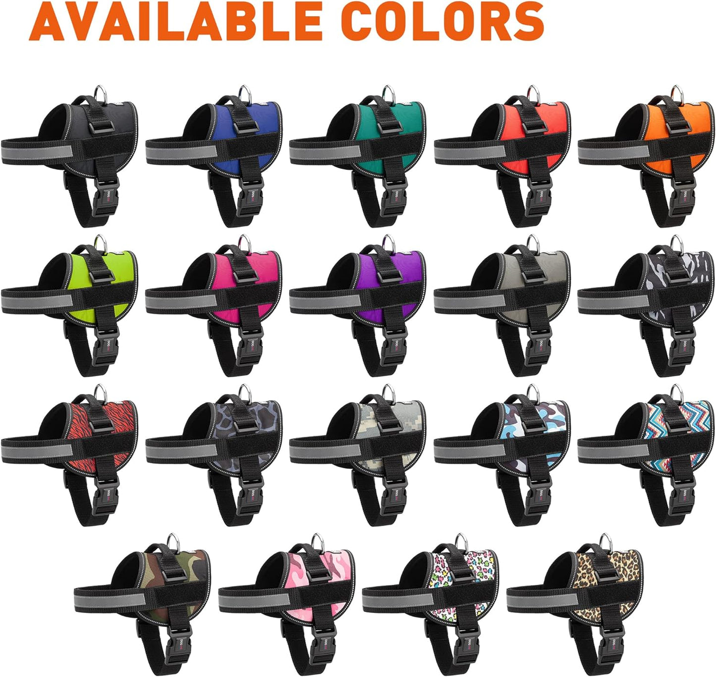 Dogline Dog Harness, Reflective No-Pull Adjustable Vest with Handle for Walking, Training, Breathable, No - Choke Harness for Small, Medium or Large Dogs Room for Patches Zebra Black/White S 18"-24"