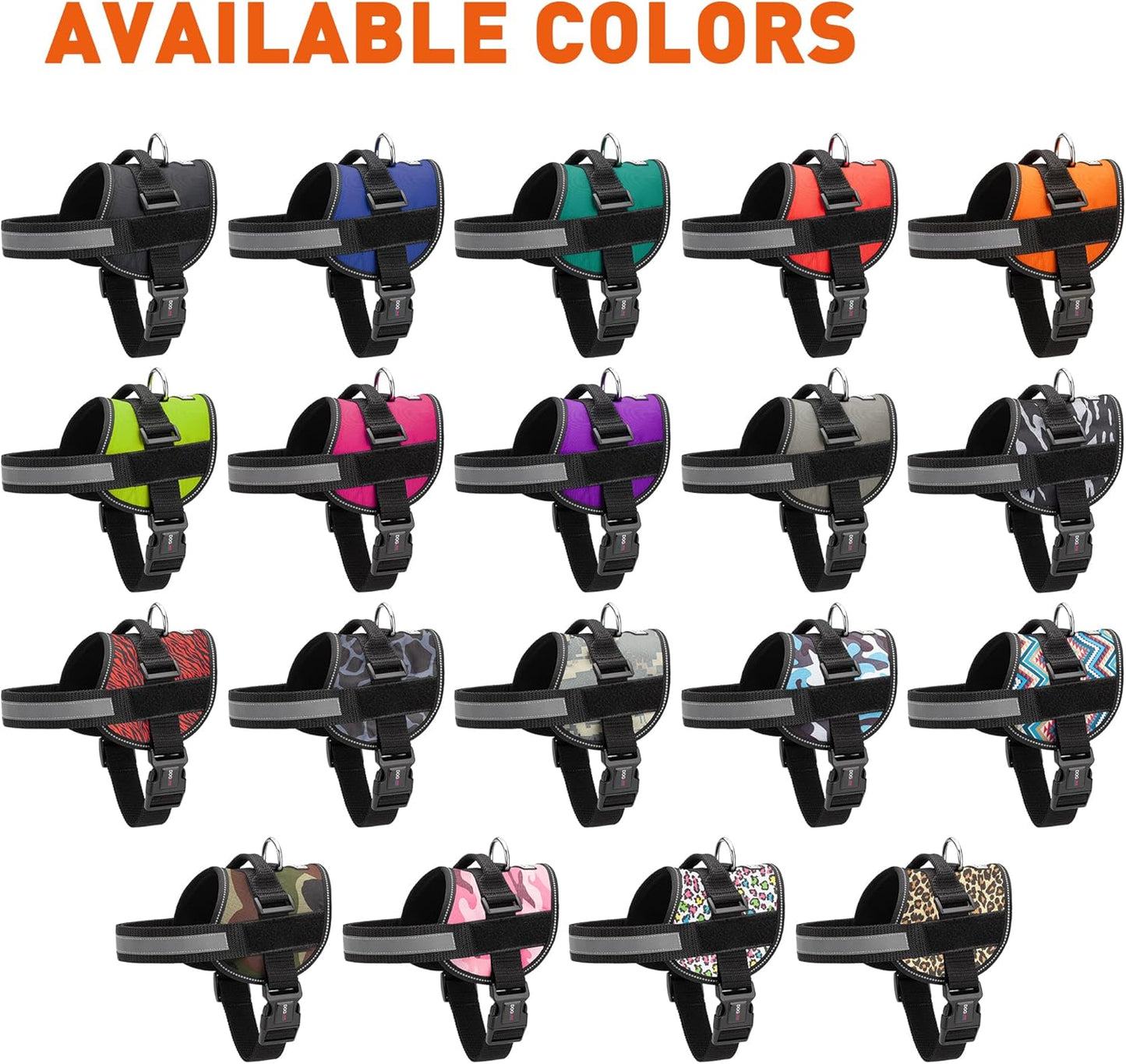 Dogline Dog Harness, Reflective No-Pull Adjustable Vest with Handle, Breathable No-Choke Harness for Small, Medium or Large Dogs Room for Patches Girth 27 to 34 in Red