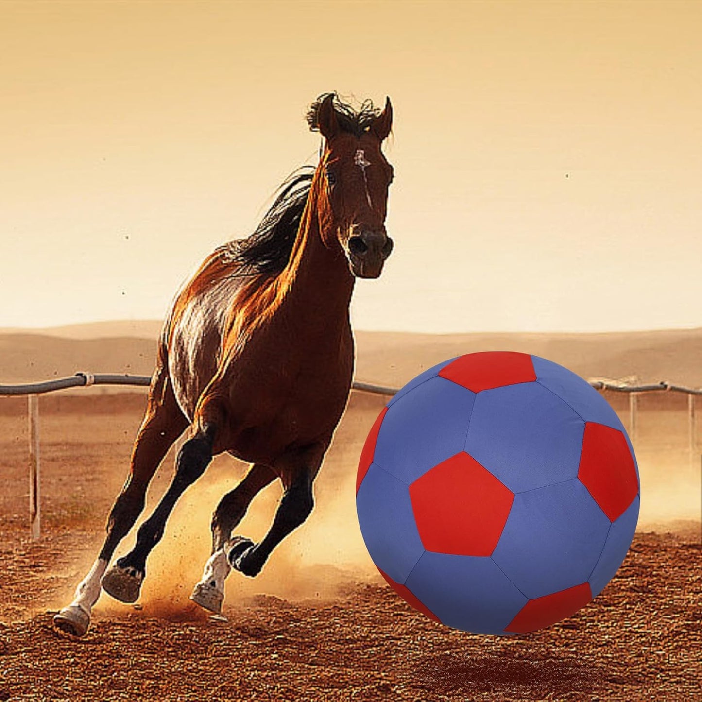 Herding Ball for Horse Ball & Cover 40" Large for Play Herding Ball Horse Toys for Horse (Blue & Red)