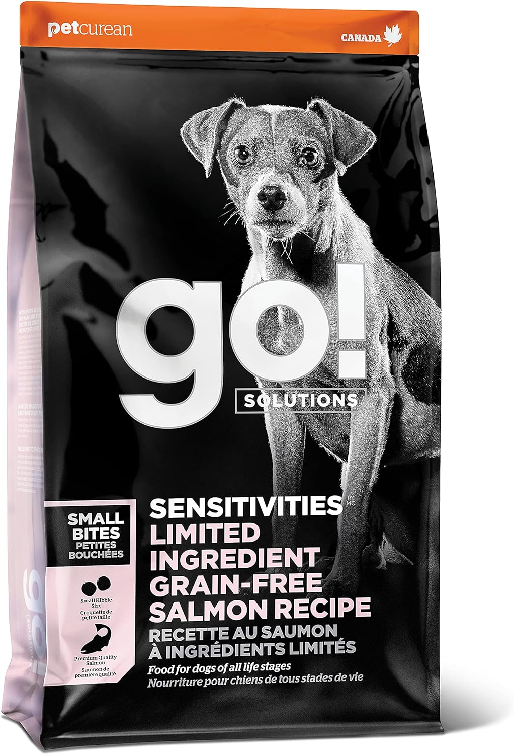 Go! Solutions Sensitivities Limited Ingredients, Grain-Free Dry Dog Food, Small Bites Salmon Recipe for Sensitive Stomach, 6 lb Bag
