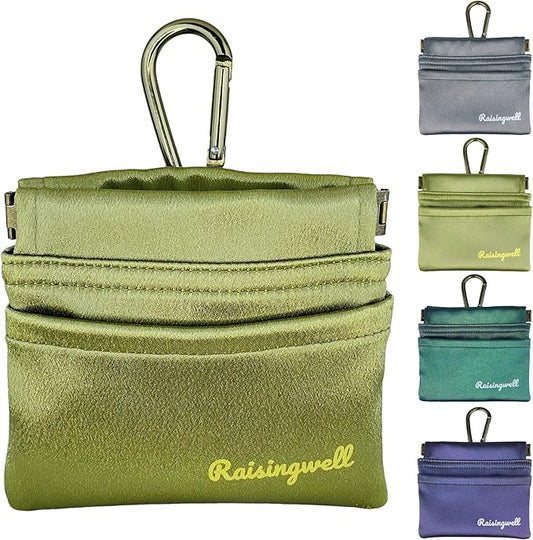 Dog Treat Pouch, Pocket Sized Pet Training Pouch, Hand Free Bronze Dog Walking Bag with Carabiner, Self-Closing Pet Feed Snack Reward, for Puppy Travel or Outdoor Use, NanoPTC