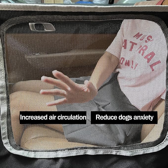 njnj Dog Car Seat Cover for Back Seat - Waterproof Dog Half Hammock for Cars with Mesh Window,Scratchproof Pet Backseat Protector,Perdurable,Non-Slip Booster Seat for Small,Medium and Large Dogs