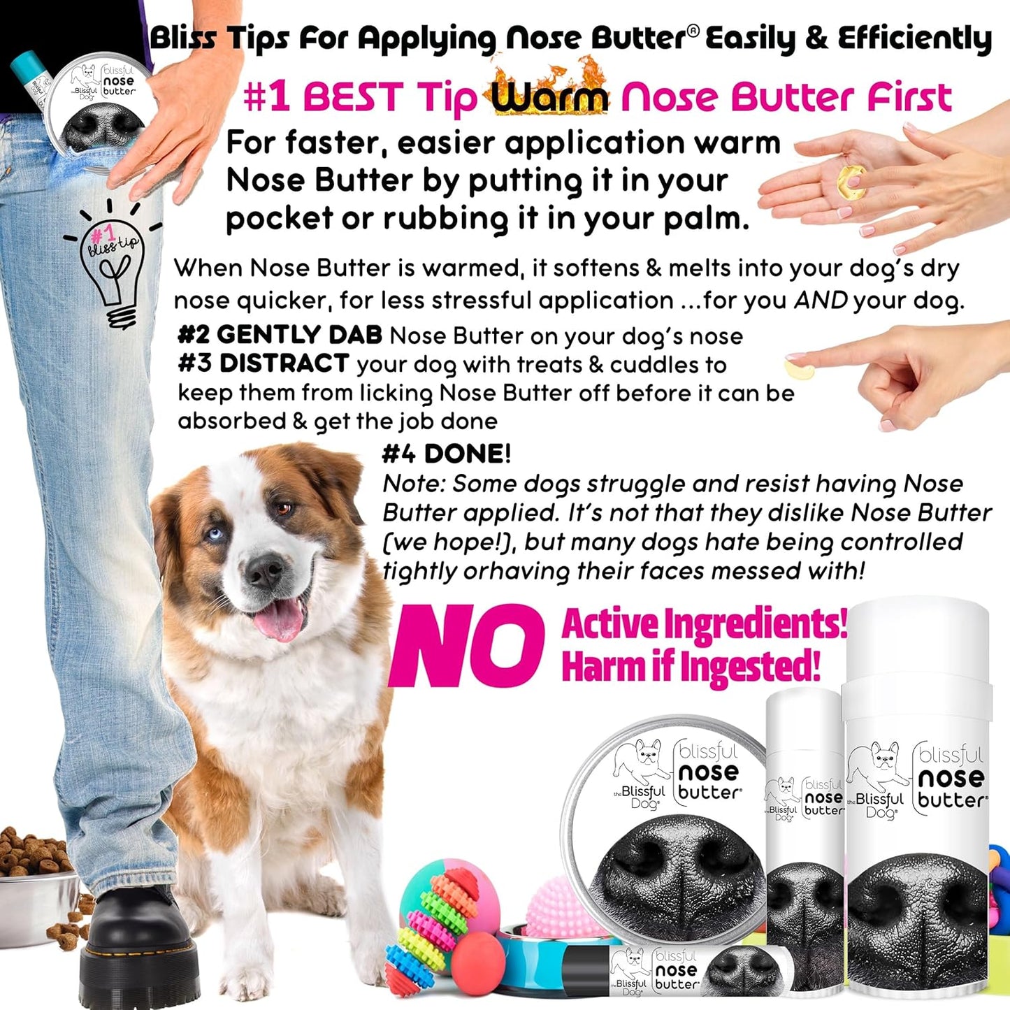 3 Cute Puppies Unscented Nose Butter - Dog Nose Butter, 4 Ounce